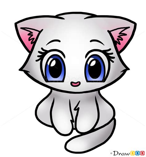 Cartoon Cute Drawing Easy Kitten Cat Kitten Cute Draw Easy Super