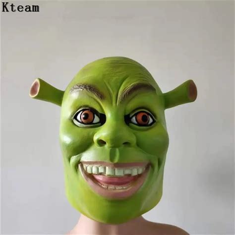 Natural Latex Shrek Mask With Gloves Halloween Carnival Christmas