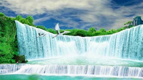 Beautiful 3d Animation With Nature Waterfall 3d Background Video