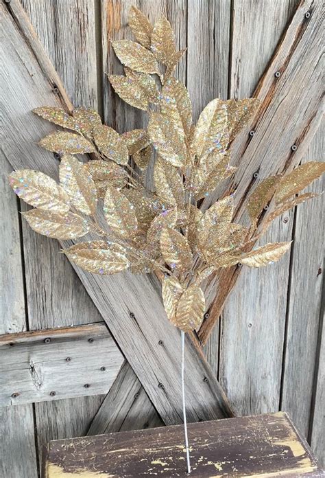 Gold Glitter Leaf Bush