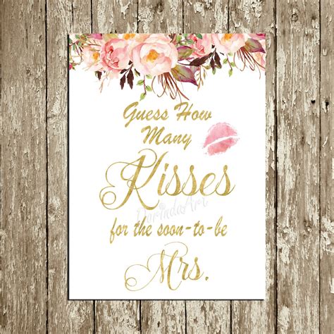 Guess How Many Kisses For The Soon To Be Mrs Bridal Shower Etsy