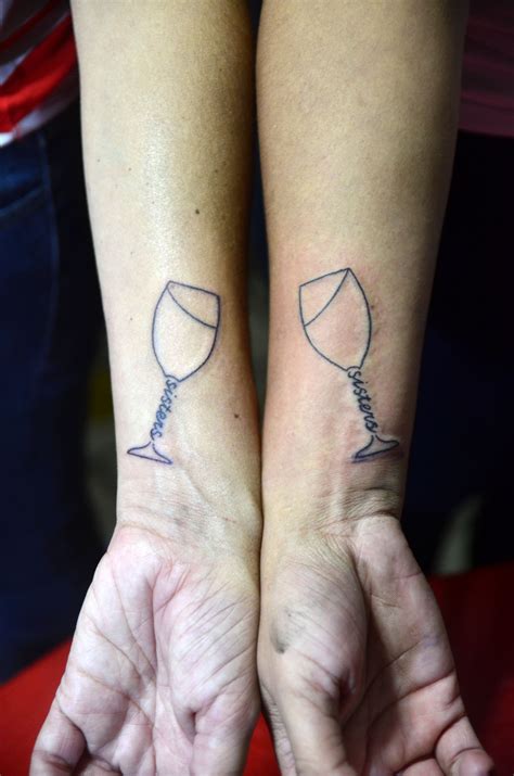 Just like the original one, vine tattoos are mostly … glass of wine tattoo friendship | Friendship tattoos, Wine ...