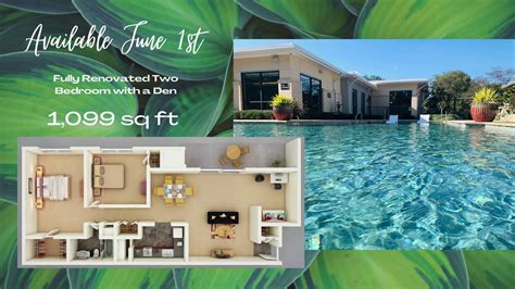 Find Your Oasis with this Two Bedroom with a Den available this May