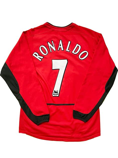 Manchester United Long Sleeve Jersey 2003 2004 Ronaldo Vintage Original