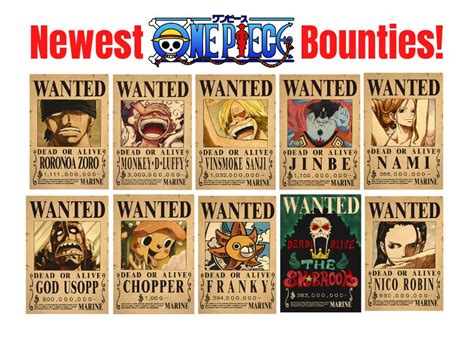 One Piece New Bounty Posters All Strawhat Crew Post Wano Etsy Australia