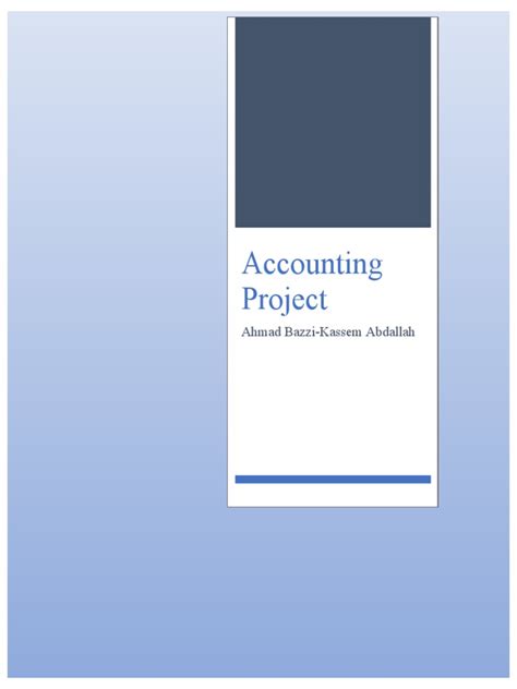 Accounting Project Pdf Debits And Credits Depreciation