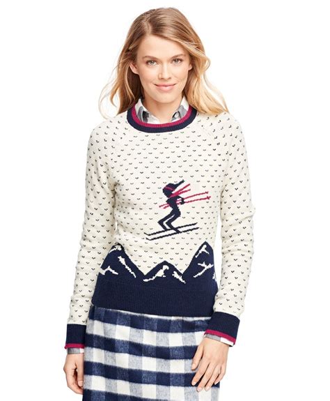 Womens Wool Ski Intarsia Sweater Brooks Brothers Women Clothes