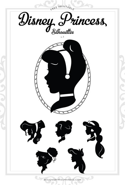 Disney Princess Silhouettes V1 Designs By Miss Mandee Disney