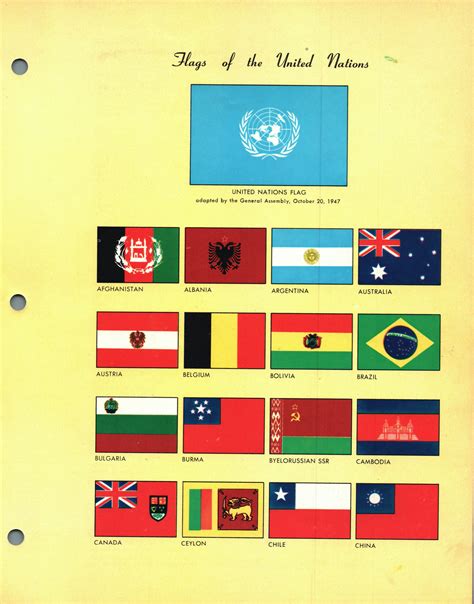 1957 New Century Dictionary Pages Flags Of The United Nations Two