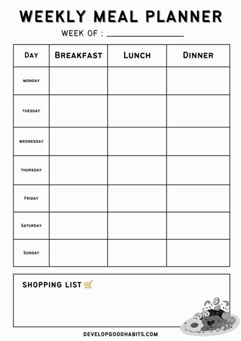 Printable Weekly Meal Planners Free Live Craft Eat Fr