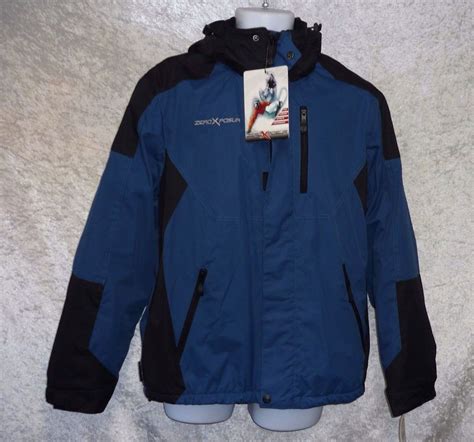 Zero Xposur Mens Performance Jacket Hooded Polyester Blue Black Size S