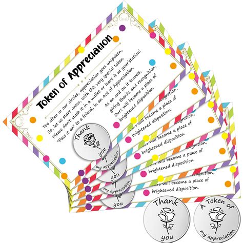 Buy 12 Sets Tokens Of Appreciation And Cards Set Inspirational Quote