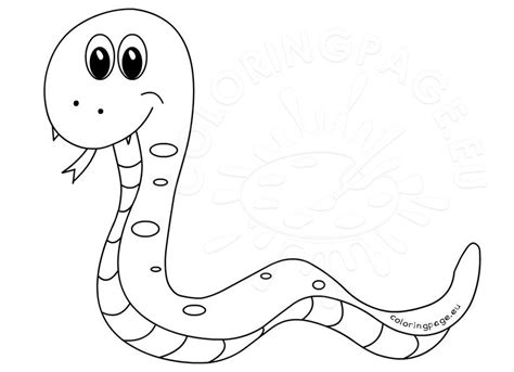 Cute Snake Clipart Black And White Coloring Page