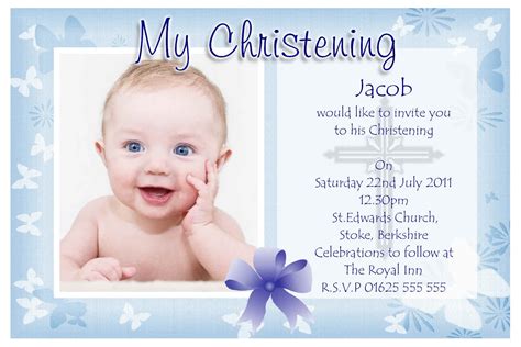 Baby boy first birthday invitation wording. Free Christening Invitation Template