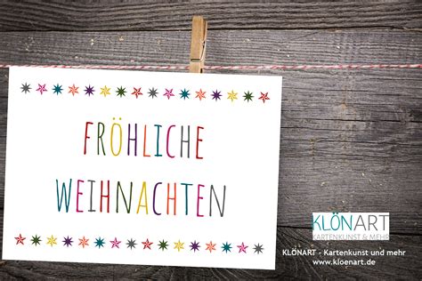 Das wichtigste fest in deutschland ist weihnachten. Fröhliche Weihnachten - Postkarte (bunt-Sterne) - KLÖNART