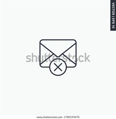 Delete Email Linear Style Sign Mobile Stock Vector Royalty Free