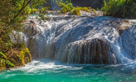 20 Panoramic View Of Agua Azul Falls Chiapas Mexico Stock Photos