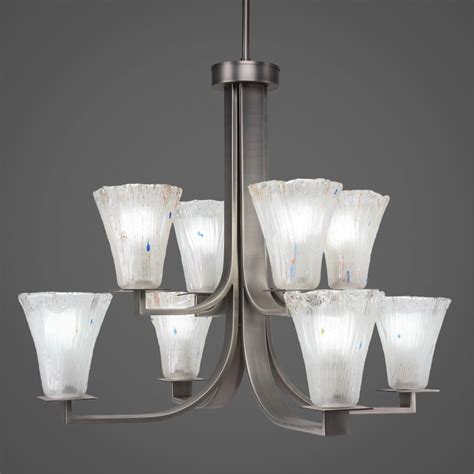 Apollo 8 Light Chandelier With Hang Straight Swivel Shown In Graphite