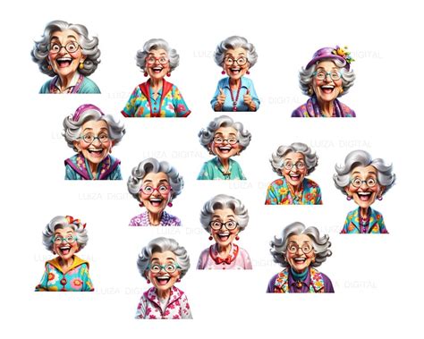 Watercolor Funny Old Lady Clipart Funny Drunk Old Lady Png Happy