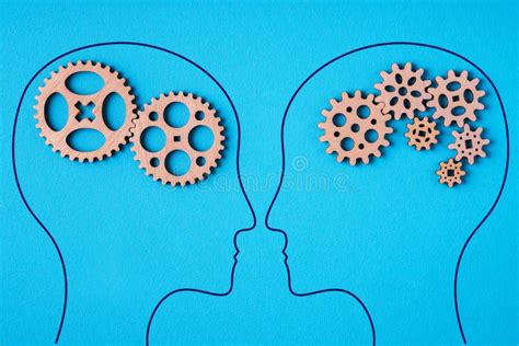 Two People With Different Thinking Stock Image Image Of Brain