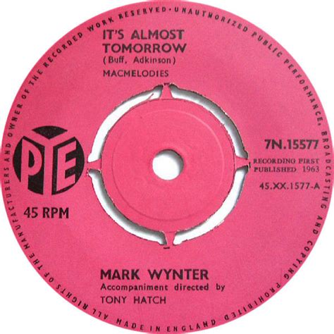 Mark Wynter Its Almost Tomorrow 1963 Vinyl Discogs