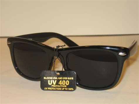 Wayfarer Retro Blues Brothers Sunglasses Super Dark Lens Black White Frames Ebay
