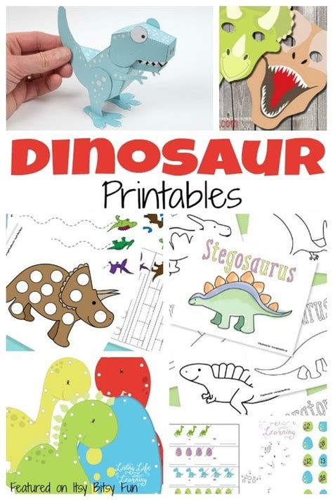 A Ton of Free Dinosaur Printables for Kids - itsybitsyfun.com