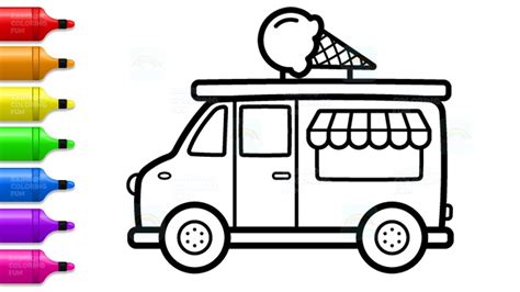 Have you been looking for an easy truck coloring page? How to Draw Ice Cream Truck for Kids - Learn Colors with ...