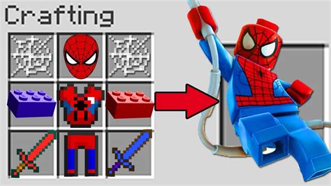 Minecraft Battle NOOB Vs LEGO SPIDER MAN How To Craft SPIDERMAN