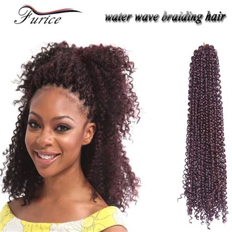 18 Inch Water Wave Crochet Hair Extension Curly Long Weaving Marley