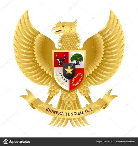 Garuda Pancasila Symbol Indonesia Country High Detailed Golden