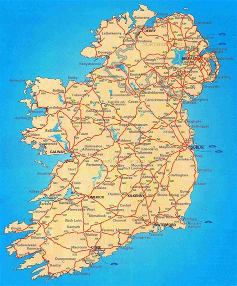Ireland Roads Map 