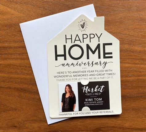 Set Of Happy Home Anniversary Cardmailer Real Estate Etsy In 2021