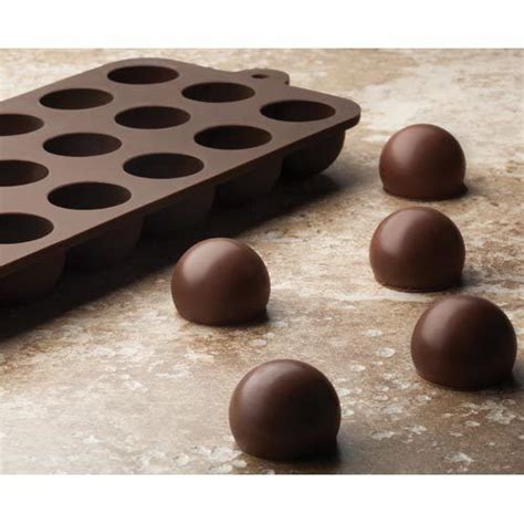 Turn the silicone candy mold upside down and lightly press on the bottom part to remove your chocolates. Silicone Round Chocolate Truffle Mold | Truffle molds ...