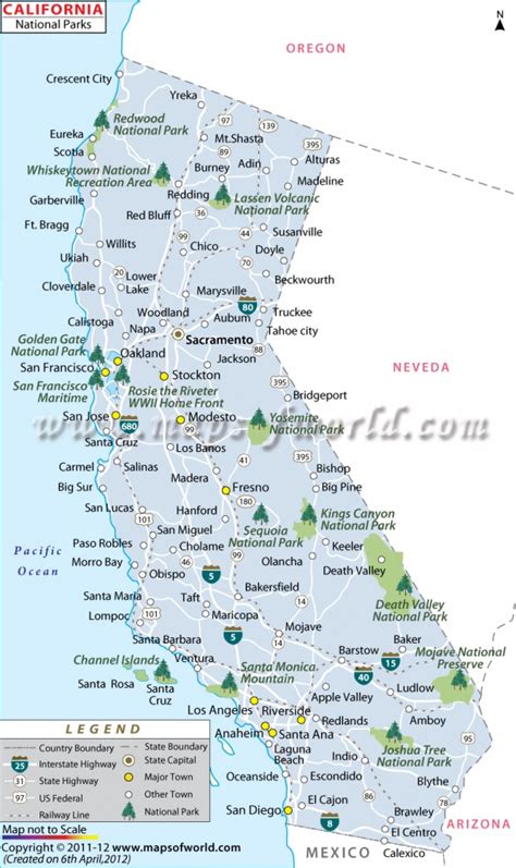 Southern California National Parks Map Free Printable Maps
