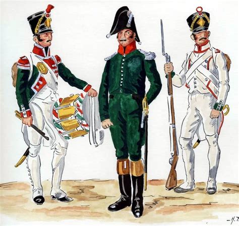 Kingdom Of Italy 1st Regiment Of Line Infantry In Early 1808 From Left