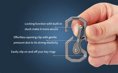 Tibitdeer Titanium Key Chain Multifunctional Carabiner Keychain Heavy