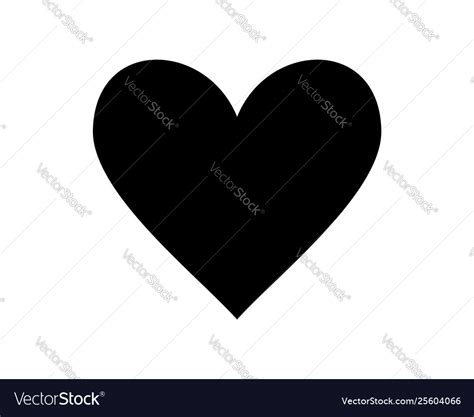 Love Heart Icon Black Silhouette Isolated Vector Image
