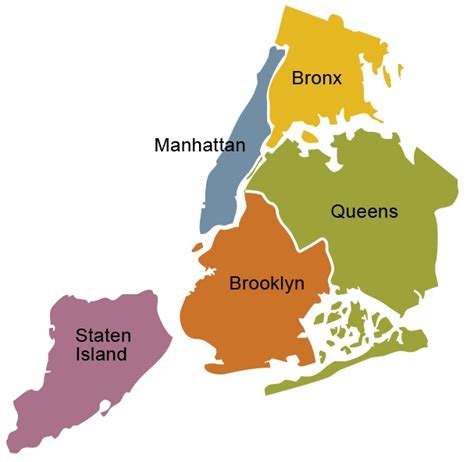 The Five 5 Boroughs Of New York City New York City And The Arts
