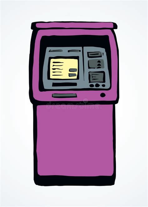 Atm Device Icon Vector Drawing Stock Vector Illustration Of Drawing