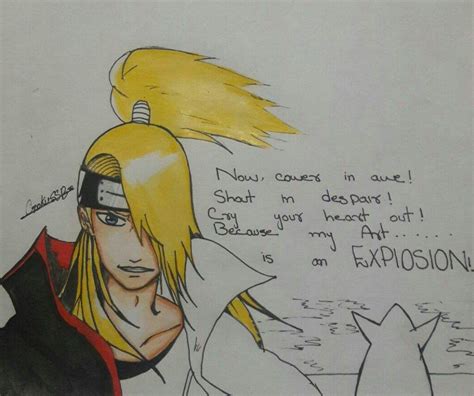 Deidara Drawing True Art Is An Explosion Naruto Amino