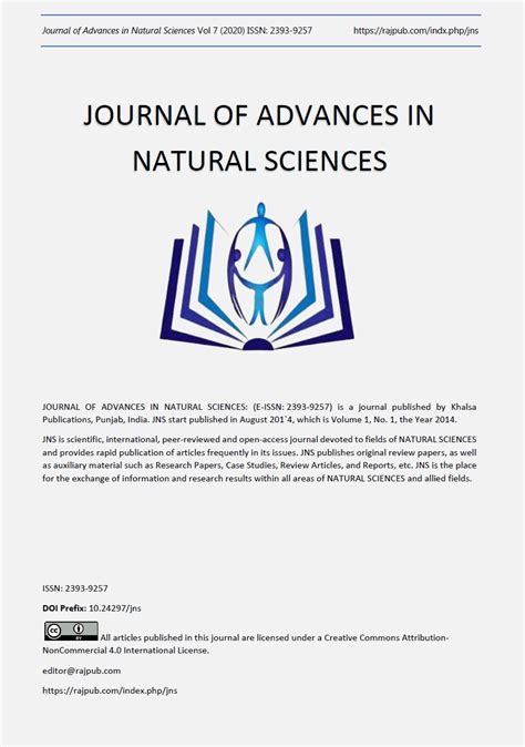 Archives Journal Of Advances In Natural Sciences