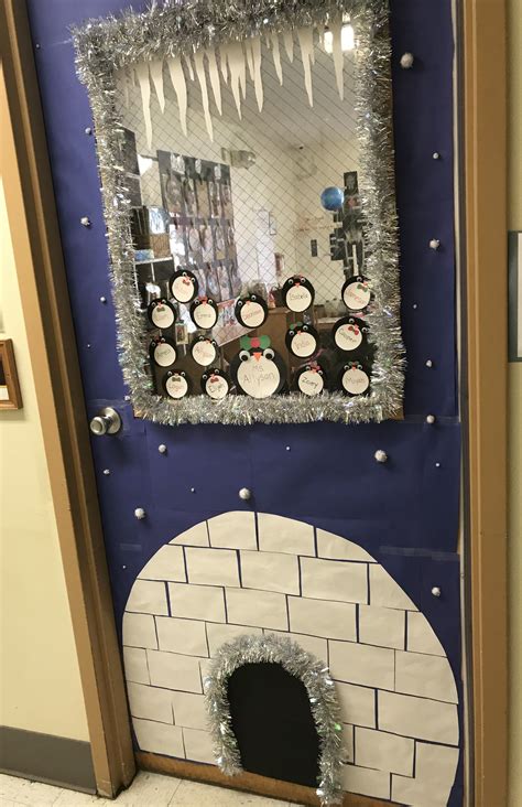 Penguin and Igloo Door | Winter door decorations classroom, Door