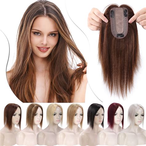 Sego Clip In Hair Extensions Human Hair Toppers 100 Real Human Hair Topper Silk Base For