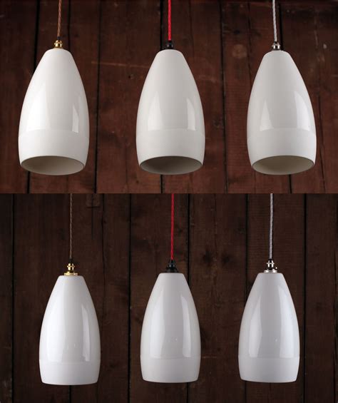 White Ceramic Pendant Ceiling Light Upton Industrial Modern Designer