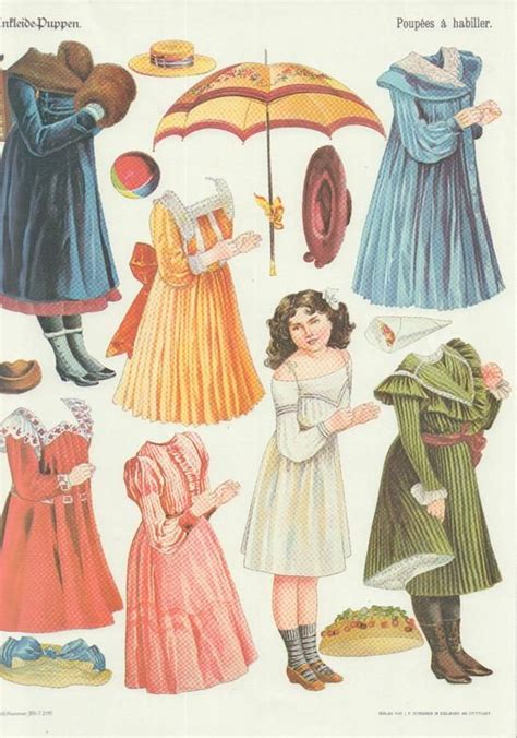 Vintage German Paper Doll Sheet Бумажные куклы Винтажные бумажные