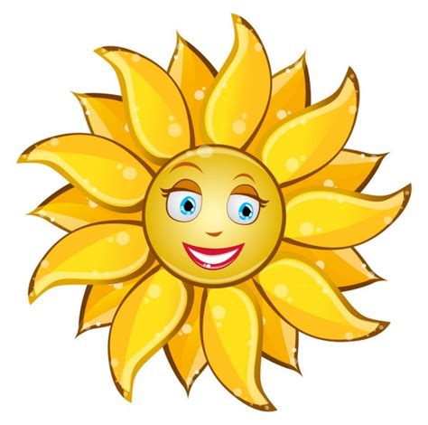 Animado Sol Feliz Sol Feliz De Dibujos Animados — Vector De Stock