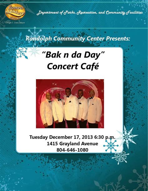 Parks And Recreation Randolph Community Center Presents Bak N Da Day