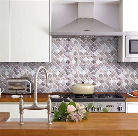 Peel And Stick Tile Backsplash For Kitchen Bathroompink Arabesque Tile