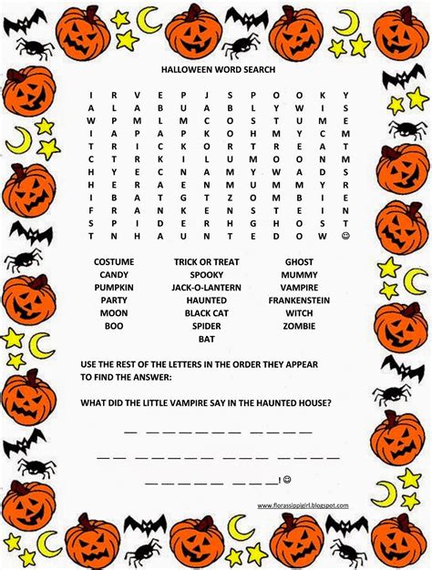 Printable Word Search Halloween